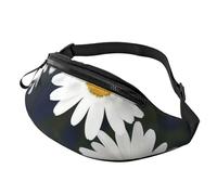 Marsupio con margherite con fiori per uomo e donna, impermeabile, sportivo, alla moda, borsa a tracolla con tracolla regolabile, grande borsa a tracolla per viaggi ed escursioni