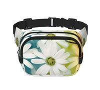 Marsupio con margherite in diversi colori con cornice, regolabile, grande, da viaggio, unisex