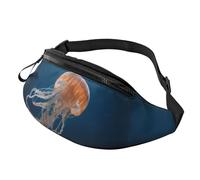 Marsupio con meduse, grande marsupio alla moda per donne e uomini, tasche sicure con cerniera regolabile, per viaggi, feste, sport, corsa, escursionismo, uso quotidiano, 3D, Taglia unica, Organizer