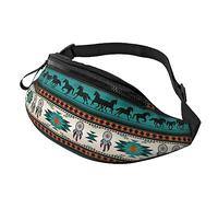 Marsupio con motivo a strisce di cavallo per corsa, escursionismo, viaggio, allenamento, cane, camminata, sport, pesca, Nero , Taglia unica