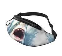 Marsupio con motivo Corgi per uomo e donna, borsa a tracolla regolabile, adatto per viaggi, escursionismo, escursionismo, corsa, Squalo nel mare, Taglia unica