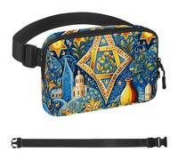Marsupio con motivo cultura ebraica, per donne e uomini, borsa a tracolla con tasche con cerniera, marsupio impermeabile con cinturino regolabile per allenamento, corsa, viaggi, escursionismo,