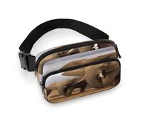 Marsupio con motivo famiglia di elefanti, con cinghia regolabile, alla moda, per sport all'aria aperta, escursionismo, bianco, 20 x 13 cm, marsupio stampato