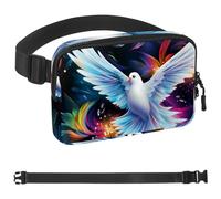 Marsupio con motivo floreale artistico, per uomini e donne, marsupio con tracolla regolabile, alla moda, borsa a tracolla ovunque, per viaggi, attività all'aperto, corsa, escursionismo, Multicolore