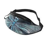 Marsupio con motivo floreale con libellula, per uomo e donna, alla moda, regolabile, borsa a tracolla ovunque