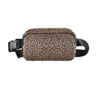 Marsupio con motivo leopardato con transizioni di colore, alla moda, per donne e uomini, multiuso, con cinghia regolabile, per viaggi, shopping, corsa, Motivo leopardato con transizioni di colore, 1