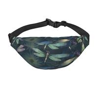 Marsupio con motivo libellula, per uomo e donna, alla moda, borsa a tracolla con tracolla regolabile, impermeabile, per viaggi, escursionismo, sport, nero, taglia unica, Nero , Taglia unica