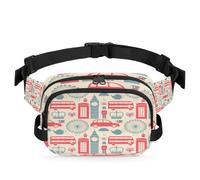 Marsupio con motivo Londo, marsupio per donne, uomini, ragazze, ragazzi, bambini, per corsa, sport, escursionismo, borsa da cintura, Colore, XL, Organizer per borse