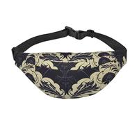 Marsupio con motivo pipistrello, per uomo e donna, alla moda, borsa a tracolla con tracolla regolabile, impermeabile, per viaggi, escursionismo, sport, nero, taglia unica, Nero , Taglia unica