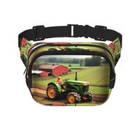 Marsupio con motivo trattore fattoria, per donne e uomini, alla moda, per allenamento, corsa, viaggi, escursionismo, Nero , Taglia unica
