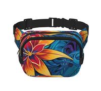 Marsupio con motivo tropicale con foglie per design tribale, borsa a tracolla regolabile, grande marsupio da viaggio unisex