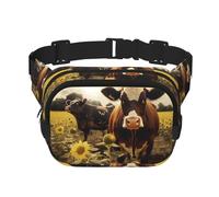 Marsupio con mucca marrone con animali 3d marsupio piccolo marsupio alla moda marsupio leggero a tracolla marsupio per donne uomini corsa allenamento escursionismo viaggi