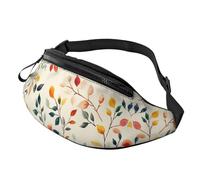Marsupio con nuvole sole e arcobaleno con fiori retrò borsa a tracolla arancione boho estetica a mani libere borsa atleti 14 x 35 cm, A26, Taglia unica