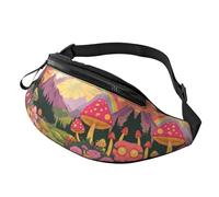 Marsupio con nuvole sole e arcobaleno con fiori retrò borsa a tracolla arancione boho estetica a mani libere borsa atleti 14 x 35 cm, A1, Taglia unica