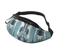 Marsupio con nuvole sole e arcobaleno con fiori retrò borsa a tracolla arancione boho estetica a mani libere borsa atleti 14 x 35 cm, A5, Taglia unica