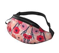 Marsupio con nuvole sole e arcobaleno con fiori retrò borsa a tracolla arancione boho estetica a mani libere borsa atleti 14 x 35 cm, a11, Taglia unica