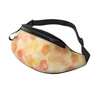 Marsupio con nuvole sole e arcobaleno con fiori retrò borsa a tracolla arancione boho estetica a mani libere borsa atleti 14 x 35 cm, A36, Taglia unica