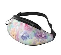 Marsupio con nuvole sole e arcobaleno con fiori retrò borsa a tracolla arancione boho estetica a mani libere borsa atleti 14 x 35 cm, A8., Taglia unica