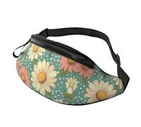 Marsupio con nuvole sole e arcobaleno con fiori retrò borsa a tracolla arancione boho estetica a mani libere borsa atleti 14 x 35 cm, A21, Taglia unica