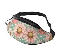 Marsupio con nuvole sole e arcobaleno con fiori retrò borsa a tracolla arancione boho estetica a mani libere borsa atleti 14 x 35 cm, A22., Taglia unica
