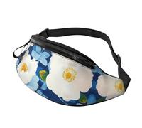 Marsupio con nuvole sole e arcobaleno con fiori retrò borsa a tracolla arancione boho estetica a mani libere borsa atleti 14 x 35 cm, A25., Taglia unica