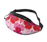 Marsupio con nuvole sole e arcobaleno con fiori retrò borsa a tracolla arancione boho estetica a mani libere borsa atleti 14 x 35 cm, A14, Taglia unica