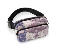 Marsupio con ombrello Marsupio per donne e uomini, impermeabile, con cintura regolabile, borsa a tracolla casual, da viaggio, per sport, corsa, ciclismo, bianco, 20 x 13 cm, marsupio, Bianco, 20x13cm,