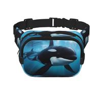 Marsupio con orca killer whale, marsupio piccolo alla moda a tracolla leggero marsupio per donne uomini corsa allenamento escursionismo viaggi