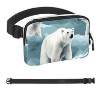 Marsupio con orso polare che passeggia su Snowy Days-1601, marsupio per uomini e donne, marsupio con tracolla regolabile, alla moda, borsa a tracolla ovunque, per viaggi all'aperto, corsa,