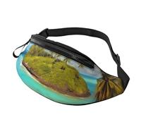 Marsupio con paesaggio caraibico per uomo e donna, alla moda, regolabile, per viaggi, sport, passeggiate, Paesaggio Caraibico, Taglia unica