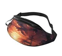 Marsupio con paesaggio crepuscolo per uomo donna moda marsupio regolabile borse a tracolla ovunque
