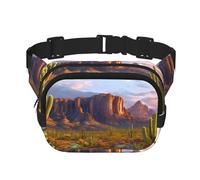 Marsupio con paesaggio di cactus, regolabile, grande, da viaggio, unisex