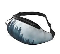 Marsupio con paesaggio di montagne nebbiose per uomo donna moda marsupio regolabile borse a tracolla ovunque