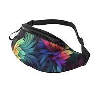 Marsupio con paesaggio marino, unisex, regolabile, adatto per viaggi, escursionismo, escursionismo, corsa, Fiore colorato., Taglia unica