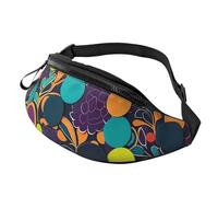 Marsupio con paesaggio marino, unisex, regolabile, adatto per viaggi, escursionismo, escursionismo, corsa, Motivo decorativo a colori, Taglia unica