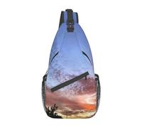Marsupio con paesaggio rurale all'alba per uomo donna marsupio cintura regolabile marsupio casual marsupio per viaggi sport corsa escursionismo Marsupio, Nero , Taglia unica