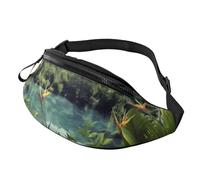Marsupio con paesaggio tropicale per uomo e donna, impermeabile, sportivo, alla moda, borsa a tracolla con tracolla regolabile, grande borsa a tracolla per viaggi ed escursioni