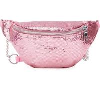 Marsupio con paillettes luccicanti, con cintura regolabile, per donne e ragazze, rosa, Classico