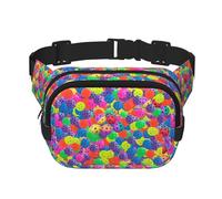 Marsupio con palline da pickleball, unisex, regolabile, quadrato, a doppio strato, per attività all'aperto, viaggi, corsa, escursionismo, Nero , Taglia unica