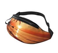 Marsupio con palma tropicale al tramonto, per uomo e donna, alla moda, regolabile, borsa a tracolla ovunque