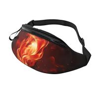 Marsupio con palme, spiaggia, mare, oceano, per uomini e donne, borsa a tracolla regolabile, adatto per viaggi, escursionismo, escursionismo, corsa, Fiamma rossa., Taglia unica