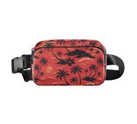 Marsupio con palme tropicali, borse a tracolla da donna, con cinturino regolabile, mini marsupio ovunque, per allenamento, corsa, colore del suolo