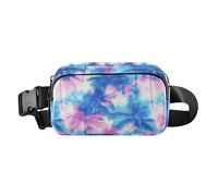 Marsupio con palme tropicali e alberi, borsa a tracolla da donna, con cinghia regolabile ovunque, marsupio per allenamento e corsa, blu