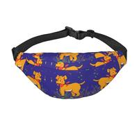 Marsupio con pesche rosse sorridenti, borsa a tracolla, unisex, corsa, escursionismo, alpinismo, viaggi, palestra, fitness bike, Sputare Lingua Cartone Animato Cane, Taglia unica