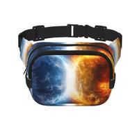 Marsupio con pianeti del fuoco e dell'acqua, regolabile, grande, da viaggio, unisex