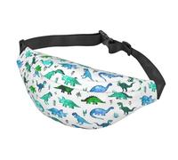 Marsupio con piccoli dinosauri in blu e verde, elegante marsupio con fibbie regolabili per corsa e allenamento, Come nella foto, Taglia unica, Zaino da escursionismo