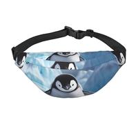 Marsupio con pinguini carini per uomo e donna, alla moda, borsa a tracolla con tracolla regolabile, impermeabile, per viaggi, escursionismo, sport, colore nero, Nero , Taglia unica