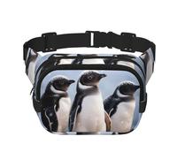 Marsupio con pinguini giovani con neve, marsupio piccolo alla moda a tracolla leggero marsupio per donne uomini corsa allenamento escursionismo viaggi