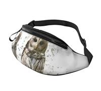 Marsupio con pinguini per uomo e donna, alla moda, regolabile, per viaggi, sport, passeggiate, Gufo sul ramo albero, Taglia unica