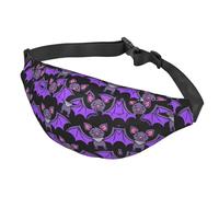 Marsupio con pipistrelli viola per Halloween, sportivo, con fibbie regolabili, per ciclismo e corsa, Come nella foto, Taglia unica, Zaino da escursionismo